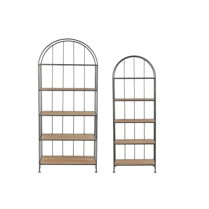 Opbergkast Vakkenkast Bruin Fir hout Rond 40x80 cm-Opbergkasten-J-Line