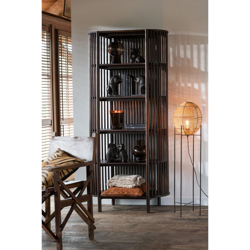 Opbergkast Vakkenkast Bruin Mangohout hout 84x38 cm-Opbergkasten-J-Line