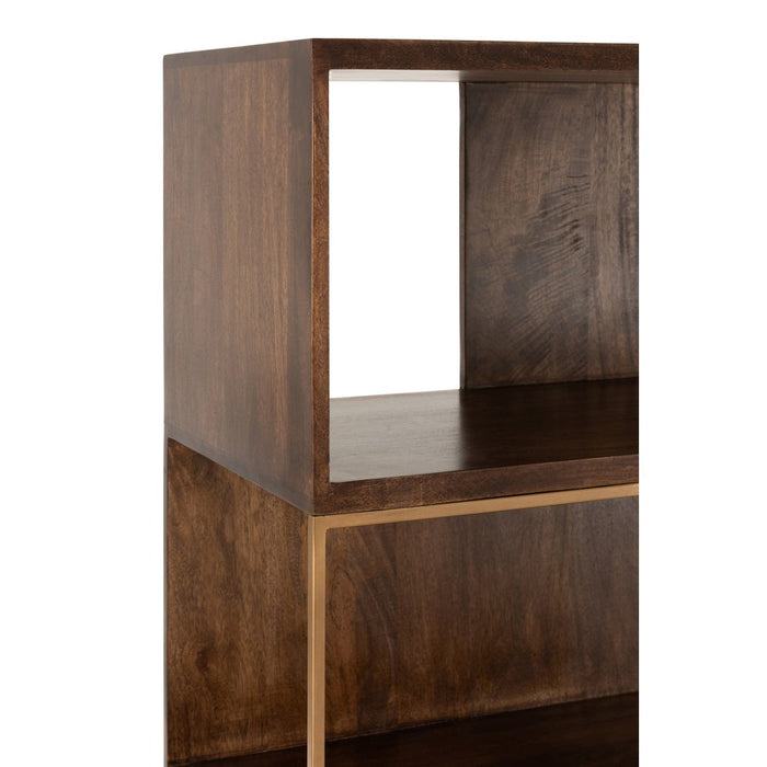 Opbergkast Vakkenkast Bruin ijzer 40x115 cm-Opbergkasten-J-Line