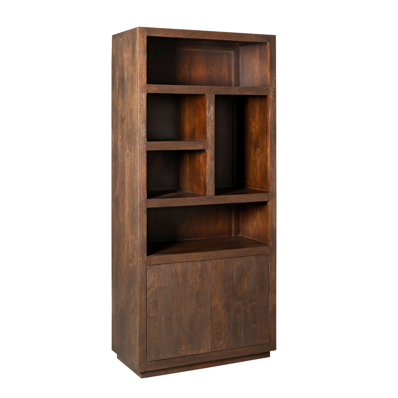 Opbergkast Vakkenkast Brussel Bruin 90 cm 90x45x200 cm-Opbergkasten-Starfurn