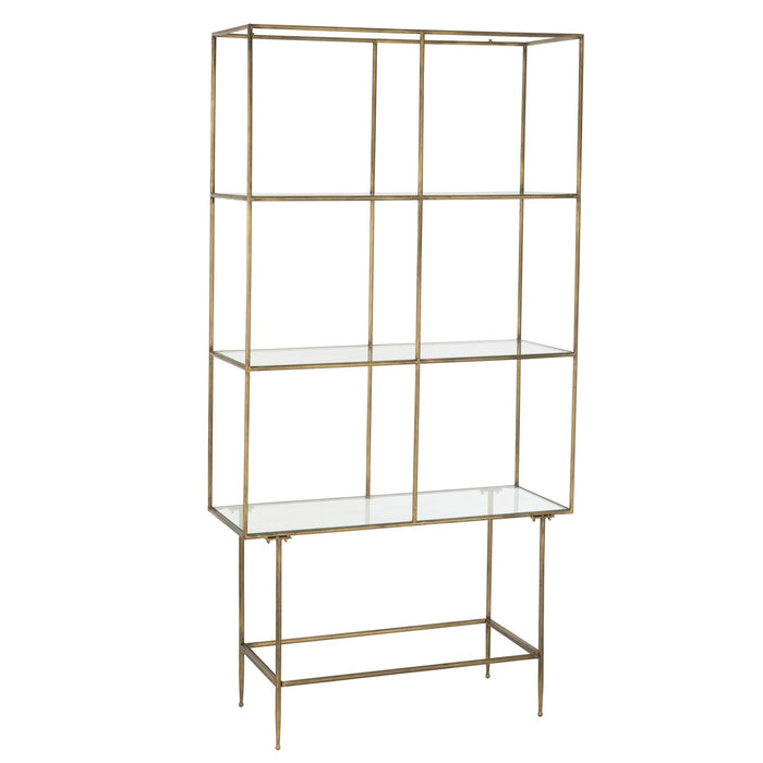 Opbergkast Vakkenkast Goud Glas 40x100 cm-Opbergkasten-J-Line