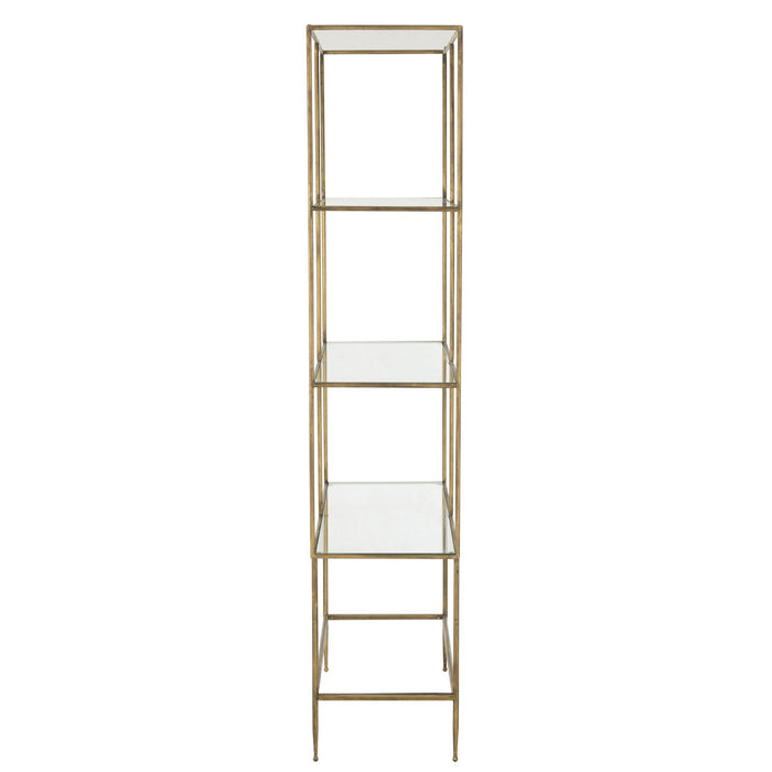 Opbergkast Vakkenkast Goud Glas 40x100 cm-Opbergkasten-J-Line