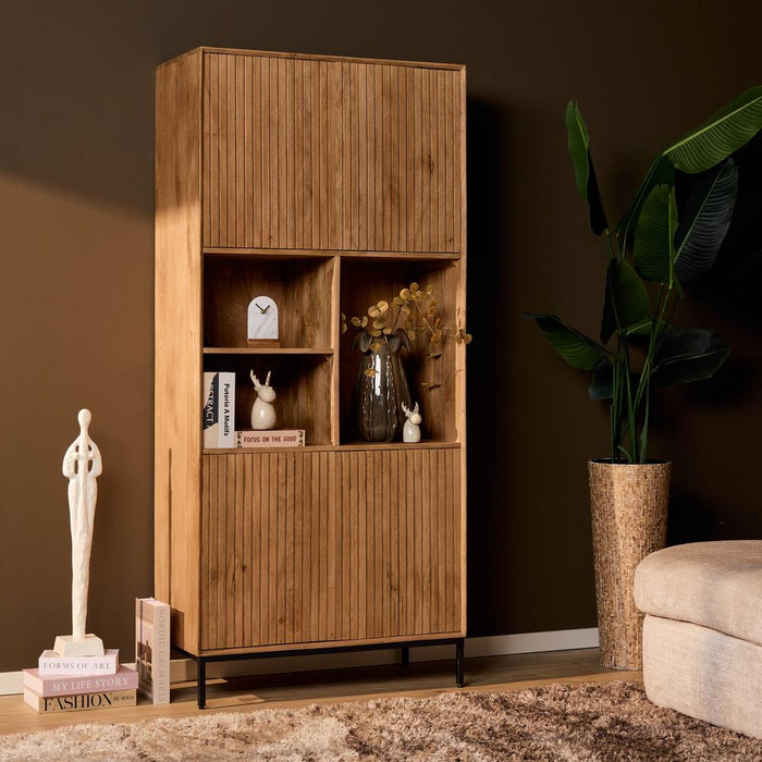 Opbergkast Vakkenkast Madison Naturel 90 cm 90x45x200 cm-Opbergkasten-Starfurn