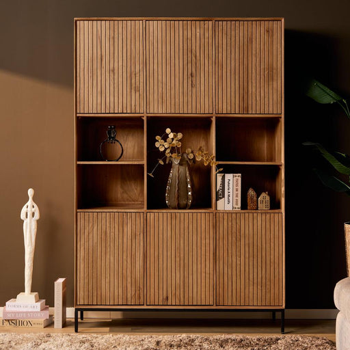 Opbergkast Vakkenkast Madison XL Naturel 135 cm 135x45x200 cm-Opbergkasten-Starfurn