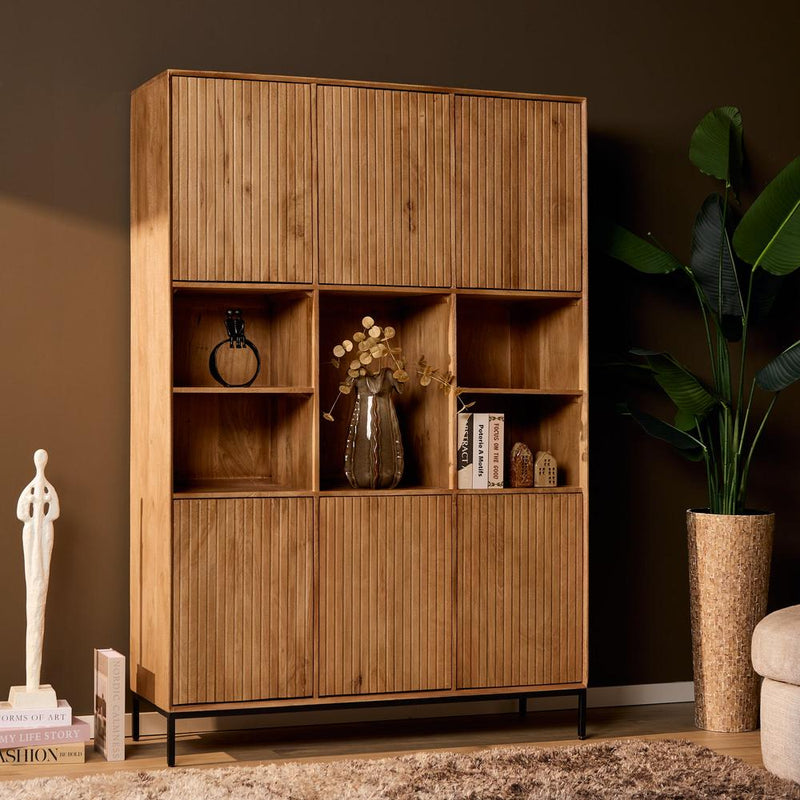 Opbergkast Vakkenkast Madison XL Naturel 135 cm 135x45x200 cm-Opbergkasten-Starfurn