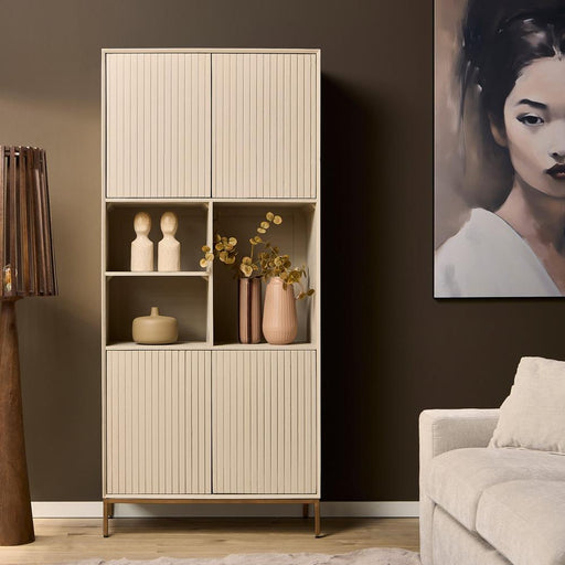 Opbergkast Vakkenkast Madison Zand 90 cm 90x45x200 cm-Opbergkasten-Starfurn