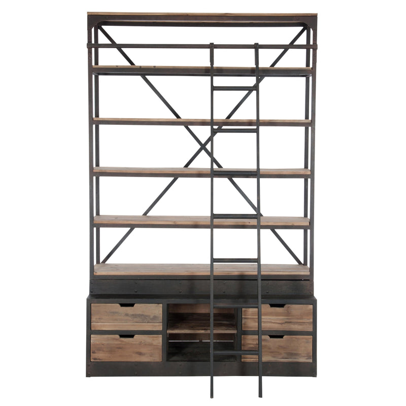 Opbergkast Vakkenkast Naturel Ijzer 45x160 cm-Opbergkasten-J-Line