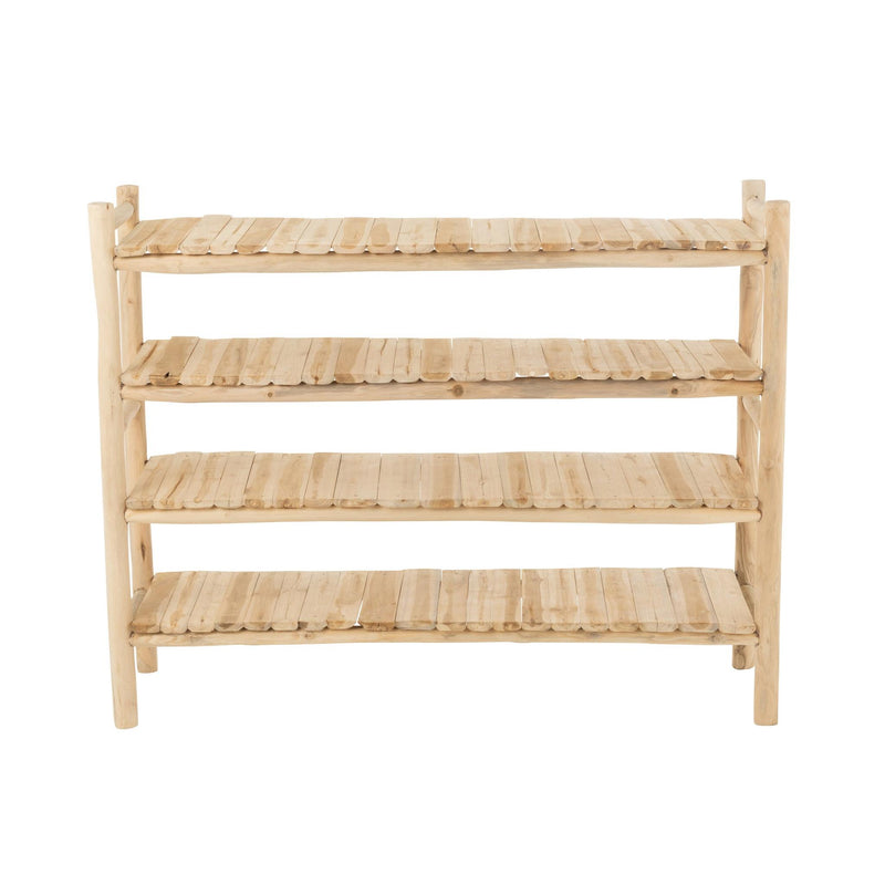 Opbergkast Vakkenkast Naturel Teakhout 40x140 cm-Opbergkasten-J-Line