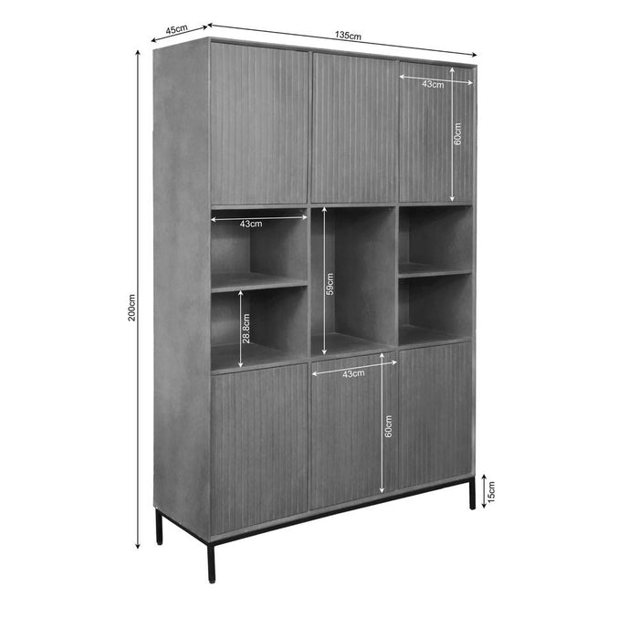 Opbergkast Vakkenkast XL Madison 135 cm 135x45x200 cm-Opbergkasten-Starfurn