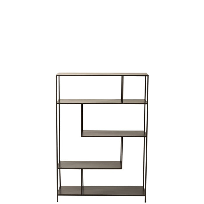 Opbergkast Vakkenkast Zwart Metaal 26x85 cm-Opbergkasten-J-Line