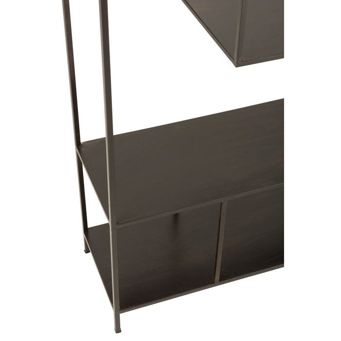 Opbergkast Vakkenkast Zwart Metaal 26x85 cm-Opbergkasten-J-Line