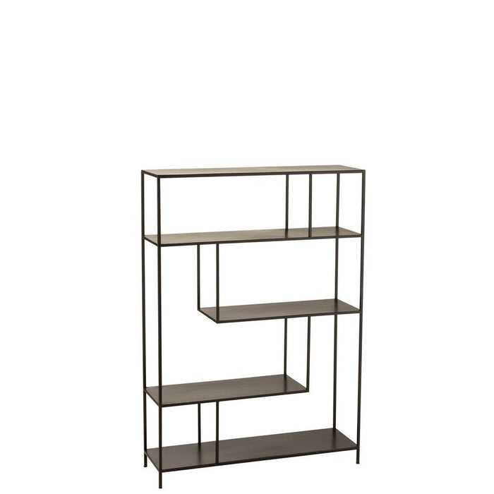 Opbergkast Vakkenkast Zwart Metaal 26x85 cm-Opbergkasten-J-Line