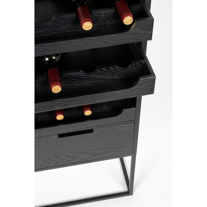 Opbergkast Wijnkast Guuji High MDF Zwart 80x38 cm-Wijnkasten-Creating Home