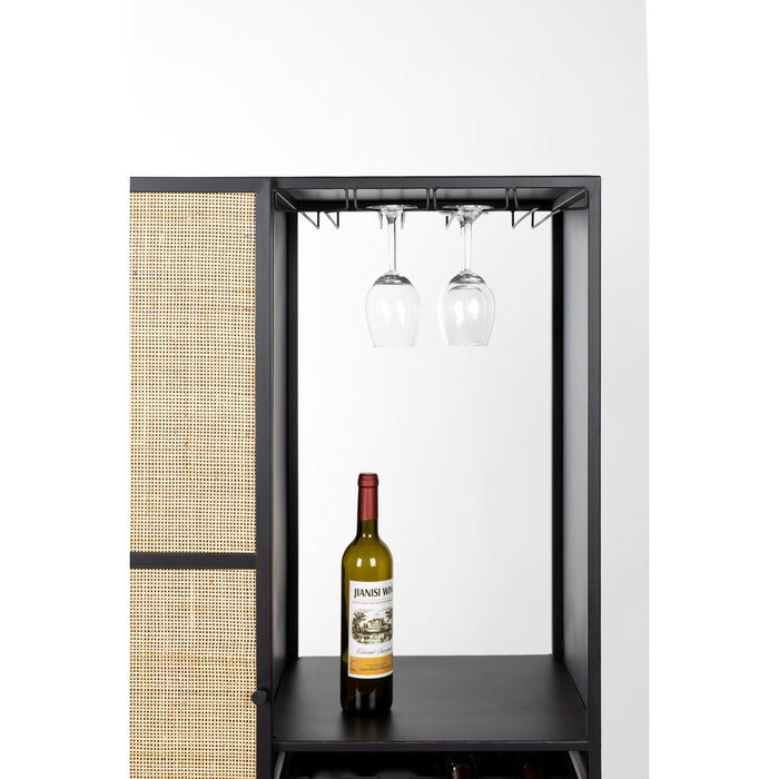 Opbergkast Wijnkast Guuji High MDF Zwart 80x38 cm