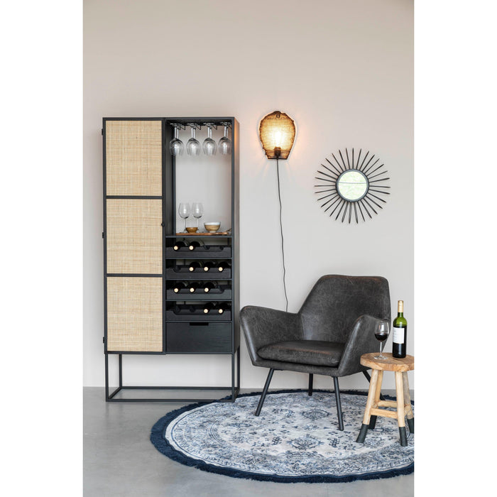 Opbergkast Wijnkast Guuji High MDF Zwart 80x38 cm