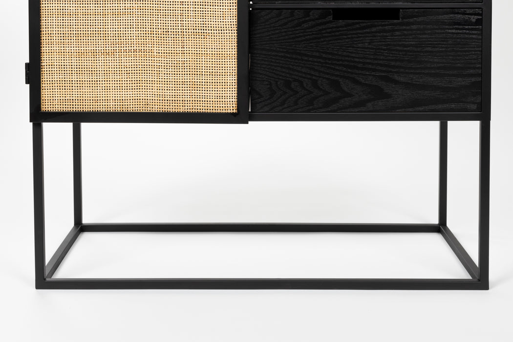 Opbergkast Wijnkast Guuji High MDF Zwart 80x38 cm-Opbergkasten-Creating Home