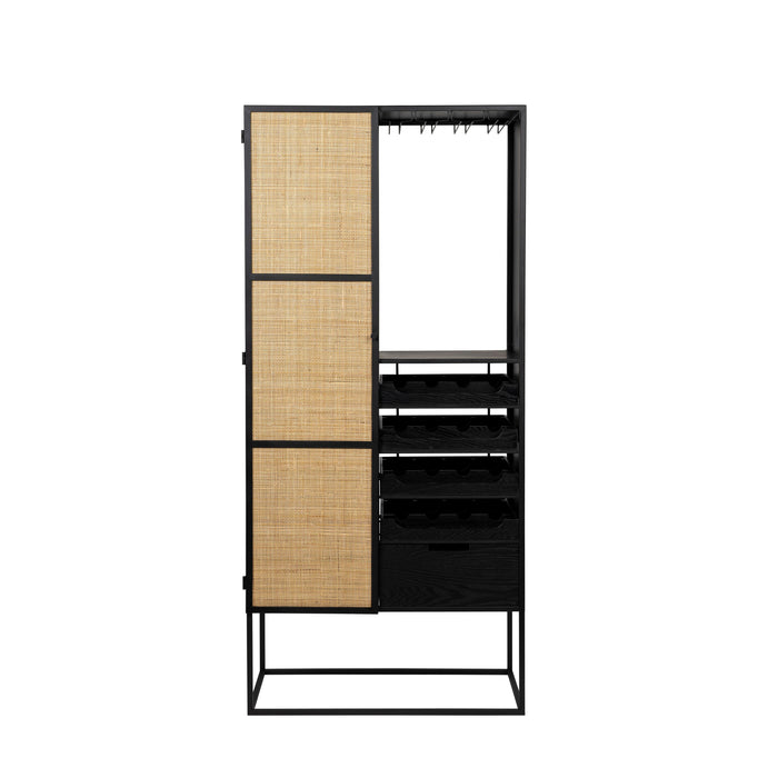 Opbergkast Wijnkast Guuji High MDF Zwart 80x38 cm-Opbergkasten-Creating Home