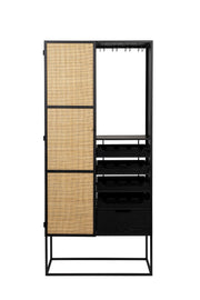 Opbergkast Wijnkast Guuji High MDF Zwart 80x38 cm-Wijnkasten-Creating Home