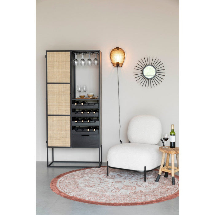 Opbergkast Wijnkast Guuji High MDF Zwart 80x38 cm-Wijnkasten-Creating Home