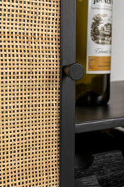 Opbergkast Wijnkast Guuji High MDF Zwart 80x38 cm-Wijnkasten-Creating Home