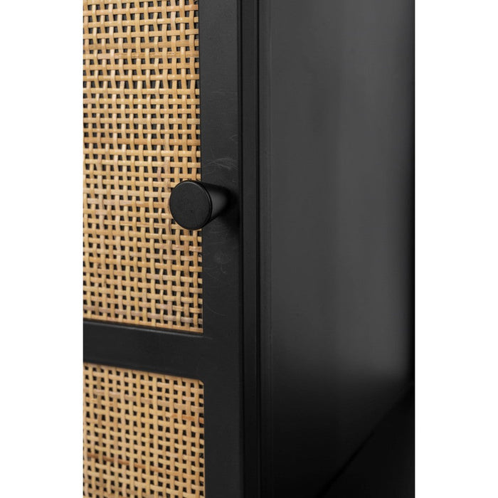 Opbergkast Wijnkast Guuji Low MDF Zwart 80x38 cm-Opbergkasten-Creating Home