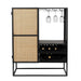 Opbergkast Wijnkast Guuji Low MDF Zwart 80x38 cm-Opbergkasten-Creating Home