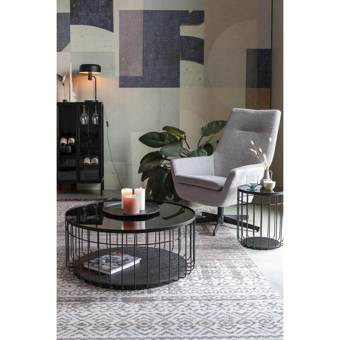 Opbergkast Wijnkast Rob Pine hout, Metaal Zwart 52x35 cm-Wijnkasten-Creating Home