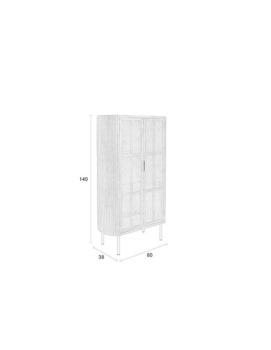 Opbergkast Yaz Rubber hout Bruin 38x80 cm-Opbergkasten-Creating Home
