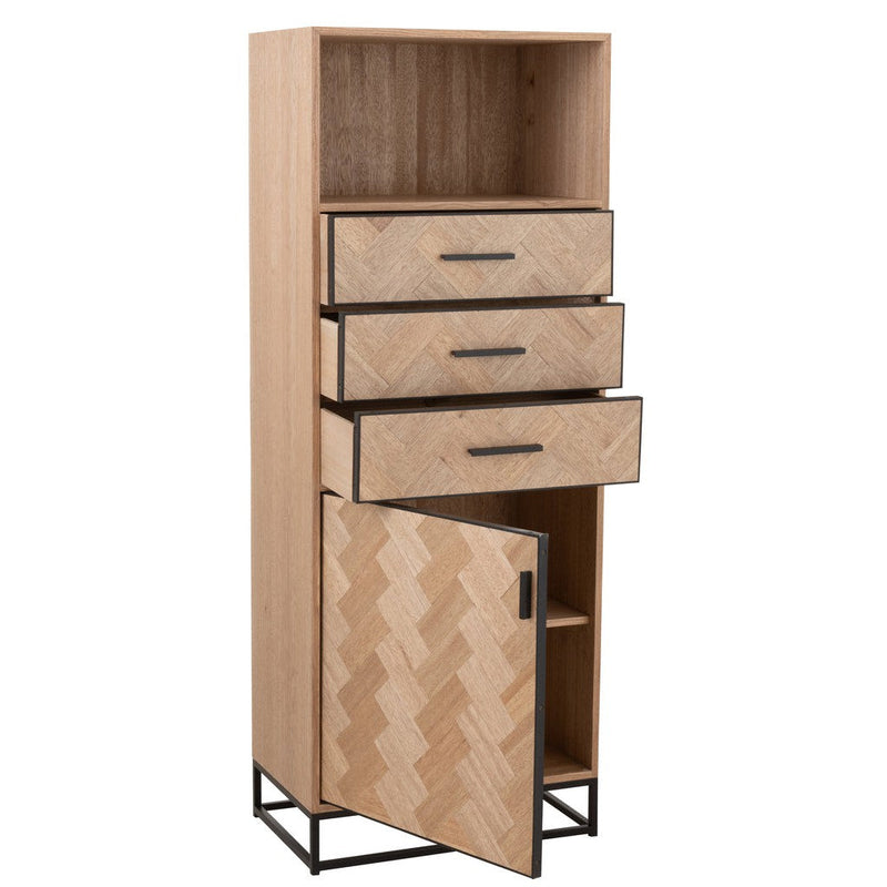 Opbergkast Zwart Metaal 38x62 cm-Opbergkasten-J-Line