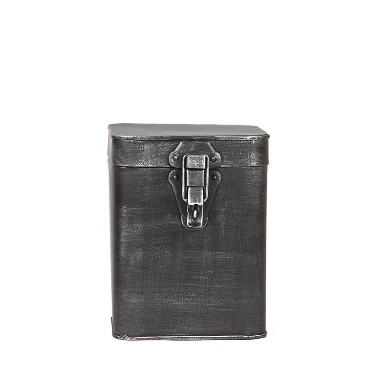 Opbergkist Antiek Zwart Metaal L 15x16x19 cm-Opbergdozen en manden-LABEL51