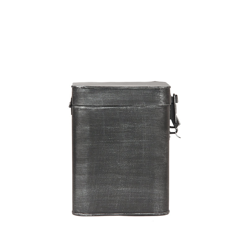 Opbergkist Antiek Zwart Metaal L 15x16x19 cm-Opbergdozen en manden-LABEL51