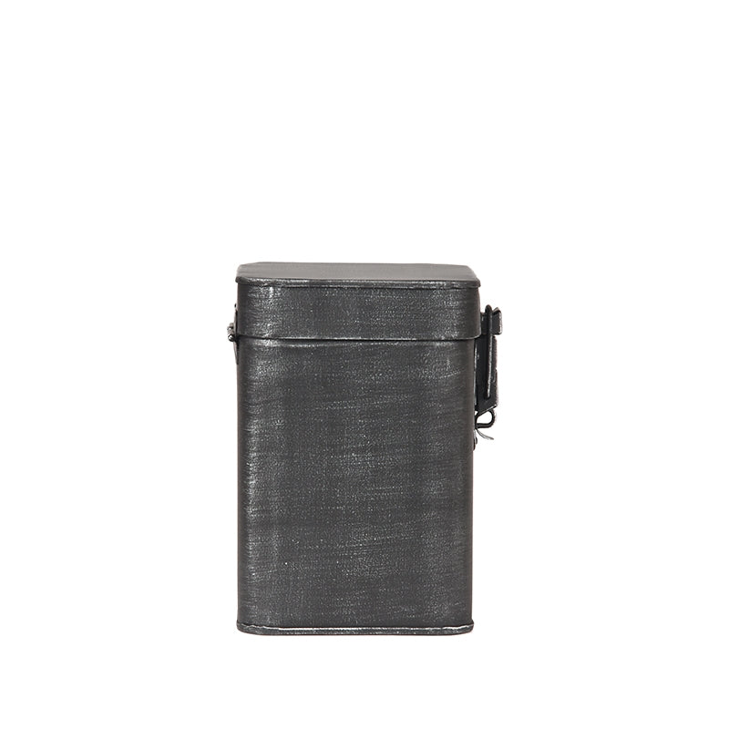 Opbergkist Antiek Zwart Metaal M 12x13x17 cm-Opbergdozen en manden-LABEL51