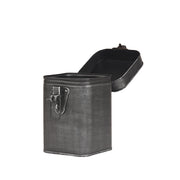Opbergkist Antiek Zwart Metaal M 12x13x17 cm-Opbergdozen en manden-LABEL51