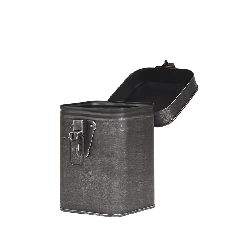 Opbergkist Antiek Zwart Metaal M 12x13x17 cm-Opbergdozen en manden-LABEL51