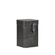 Opbergkist Antiek Zwart Metaal M 12x13x17 cm-Opbergdozen en manden-LABEL51
