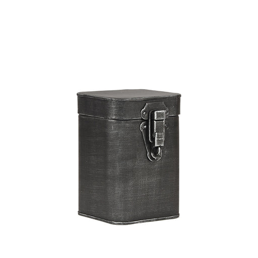 Opbergkist Antiek Zwart Metaal M 12x13x17 cm-Opbergdozen en manden-LABEL51