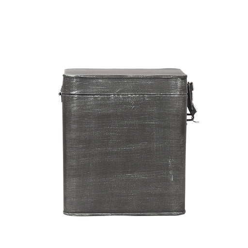 Opbergkist Antiek Zwart Metaal XL 18x19x21 cm-Opbergdozen en manden-LABEL51