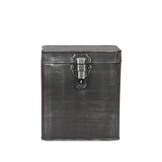 Opbergkist Antiek Zwart Metaal XL 18x19x21 cm-Opbergdozen en manden-LABEL51