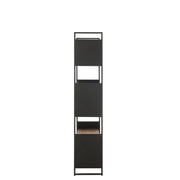 Opbergrek Gerecycled Hout Metaal Naturel Zwart 100x40x200 cm-Boekenkasten-J-Line
