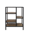 Open Vakkenkast Levels-60x35x81-Naturel/Zwart-Mango/Metaal-Vakkenkasten-HSM Collection