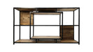 Open vakkenkast Levels - 150x35x90 - Naturel/zwart - Mangohout/ijzer-Vakkenkasten-HSM Collection