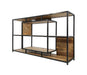 Open vakkenkast Levels - 150x35x90 - Naturel/zwart - Mangohout/ijzer-Vakkenkasten-HSM Collection