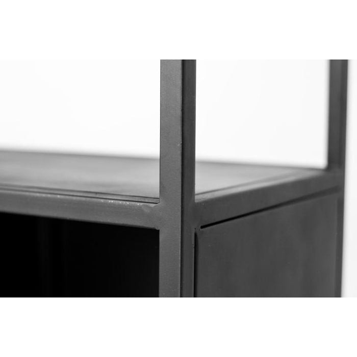 Open vakkenkast Manhattan - 65x35x175 - Zwart - Metaal-Vakkenkasten-HSM Collection