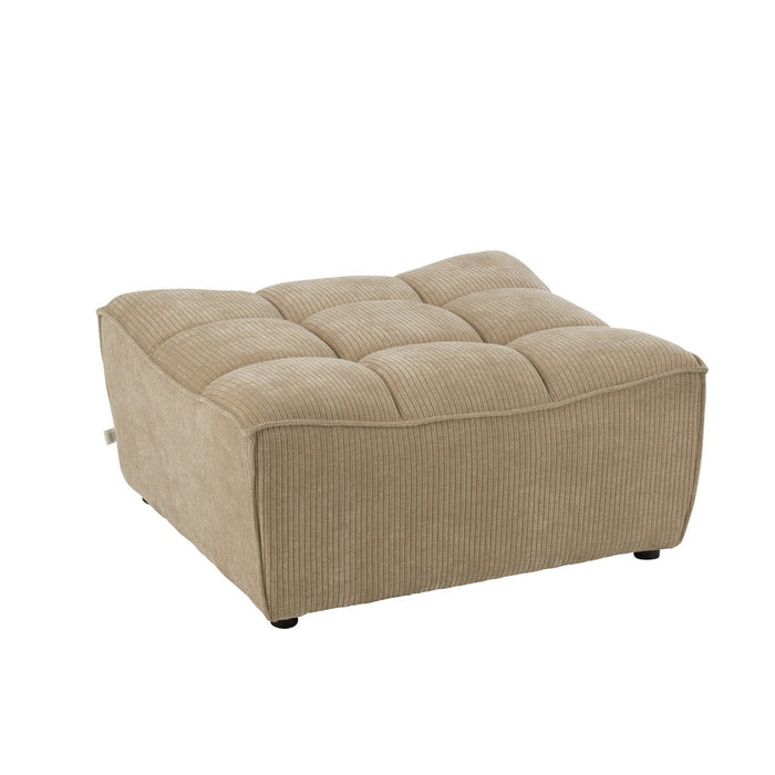 Ottoman Grid Poplar Hout | Foam Dark Beige-Hockers-J-Line