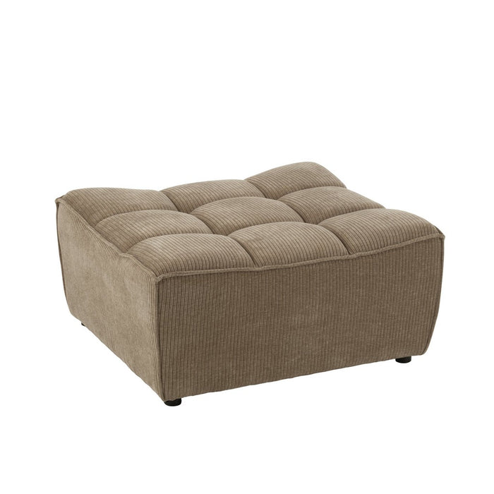 Ottoman Grid Poplar Hout | Foam Dark Taupe-Hockers-J-Line