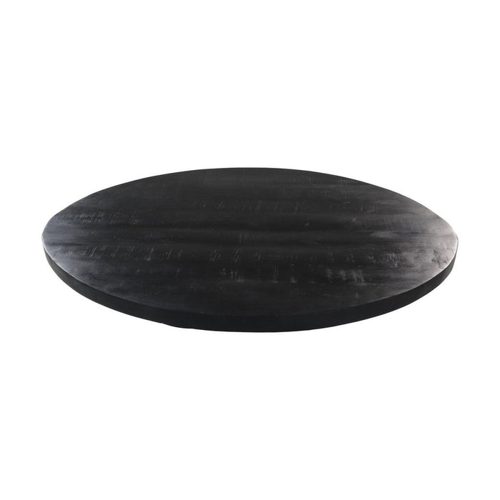 Ovaal salontafelblad - 120x80x4,5 - Zwart - Mangohout-Ovale tafelbladen-HSM Collection
