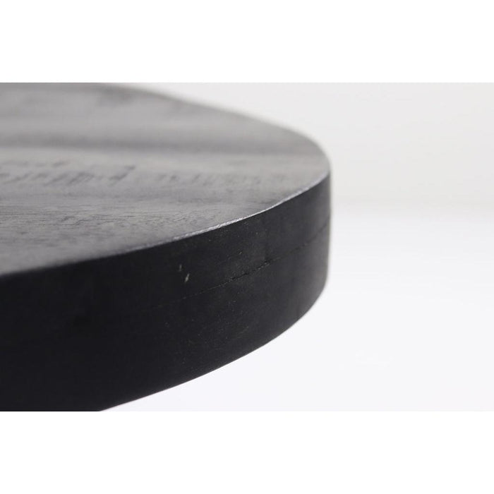 Ovaal salontafelblad - 120x80x4,5 - Zwart - Mangohout-Ovale tafelbladen-HSM Collection