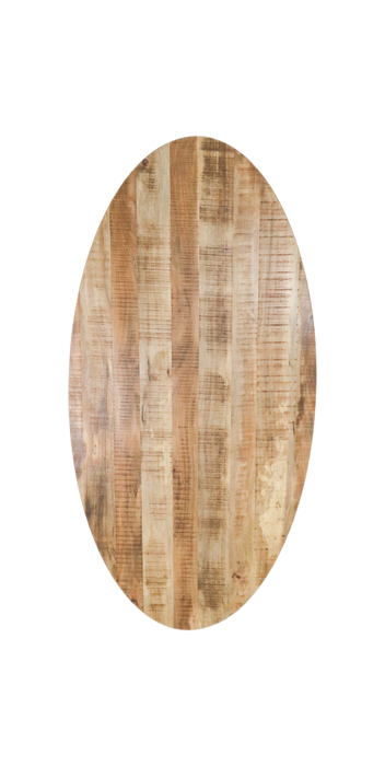 Ovaal tafelblad - 200x100x4 - Naturel - Mangohout-Ovale tafelbladen-HSM Collection