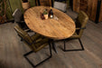 Ovaal tafelblad - 220x110x4 - Naturel - Teak-Ovale tafelbladen-HSM Collection