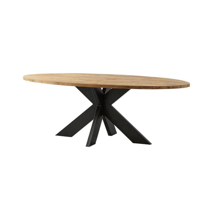 Ovaal tafelblad - 220x110x4 - Naturel - Teak-Ovale tafelbladen-HSM Collection